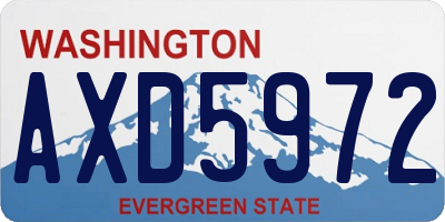 WA license plate AXD5972