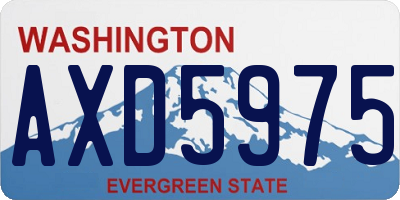 WA license plate AXD5975