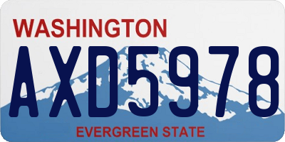WA license plate AXD5978