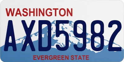 WA license plate AXD5982