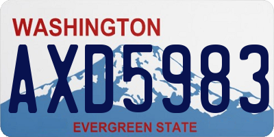 WA license plate AXD5983