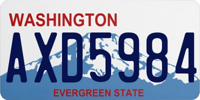 WA license plate AXD5984