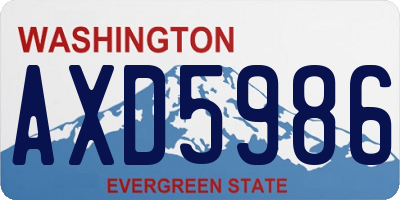 WA license plate AXD5986