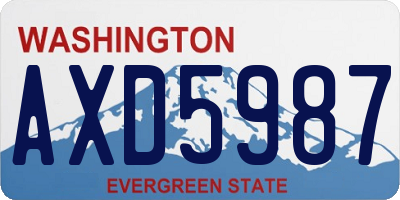 WA license plate AXD5987