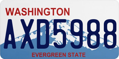 WA license plate AXD5988