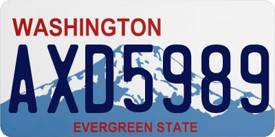 WA license plate AXD5989