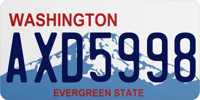 WA license plate AXD5998