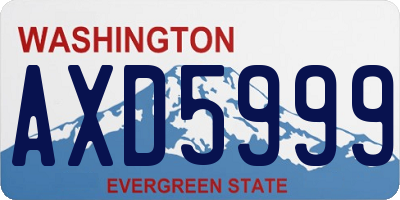 WA license plate AXD5999