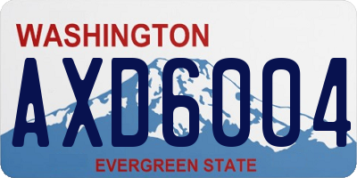 WA license plate AXD6004