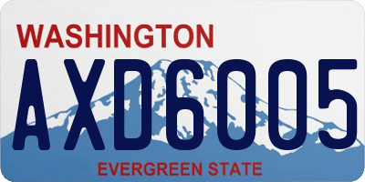 WA license plate AXD6005