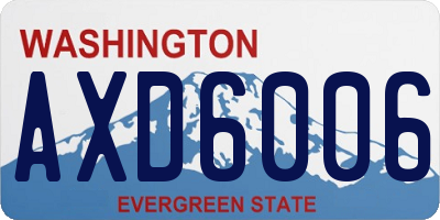 WA license plate AXD6006