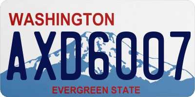 WA license plate AXD6007