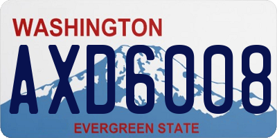 WA license plate AXD6008