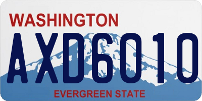 WA license plate AXD6010