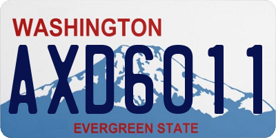 WA license plate AXD6011