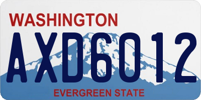 WA license plate AXD6012