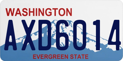 WA license plate AXD6014