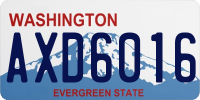 WA license plate AXD6016