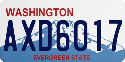 WA license plate AXD6017