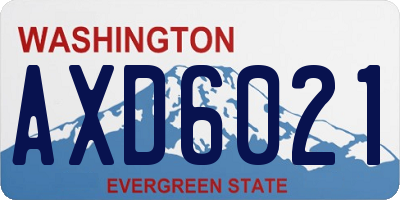 WA license plate AXD6021