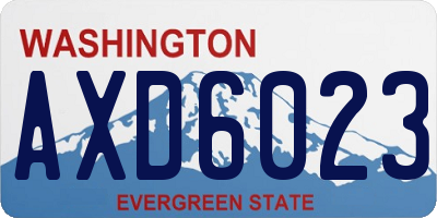 WA license plate AXD6023