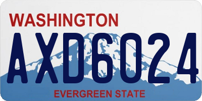 WA license plate AXD6024