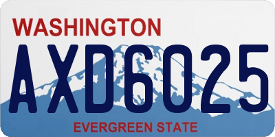 WA license plate AXD6025