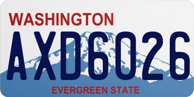 WA license plate AXD6026