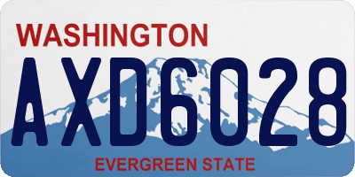 WA license plate AXD6028