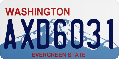 WA license plate AXD6031