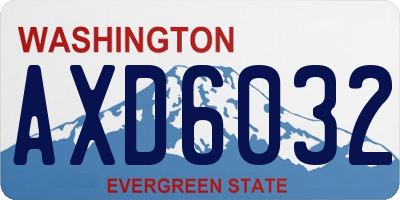 WA license plate AXD6032