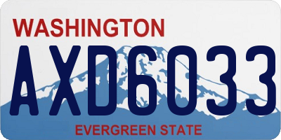 WA license plate AXD6033