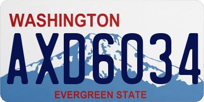 WA license plate AXD6034