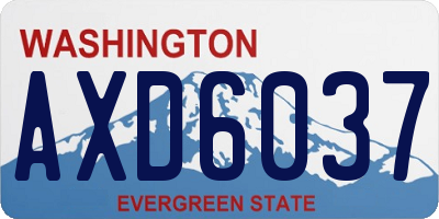 WA license plate AXD6037