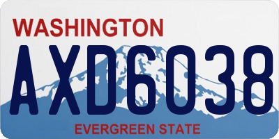 WA license plate AXD6038