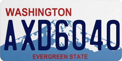 WA license plate AXD6040