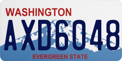 WA license plate AXD6048