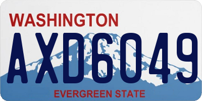 WA license plate AXD6049