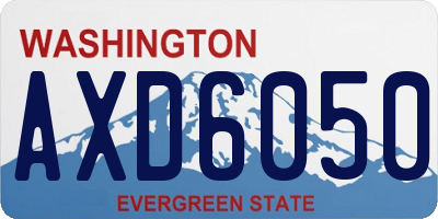 WA license plate AXD6050