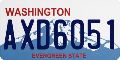 WA license plate AXD6051