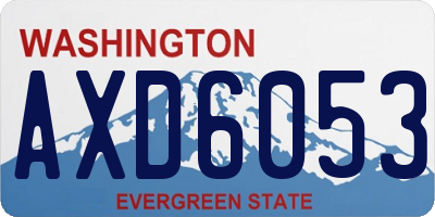 WA license plate AXD6053