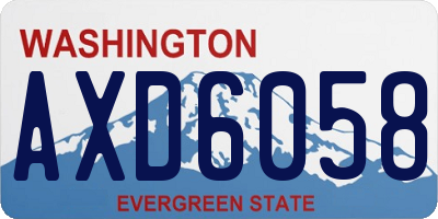 WA license plate AXD6058