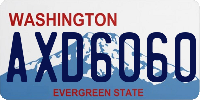 WA license plate AXD6060