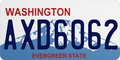 WA license plate AXD6062