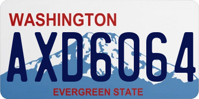 WA license plate AXD6064