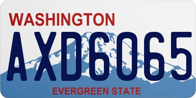 WA license plate AXD6065