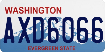WA license plate AXD6066
