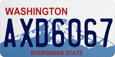 WA license plate AXD6067