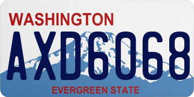 WA license plate AXD6068