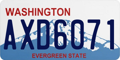 WA license plate AXD6071